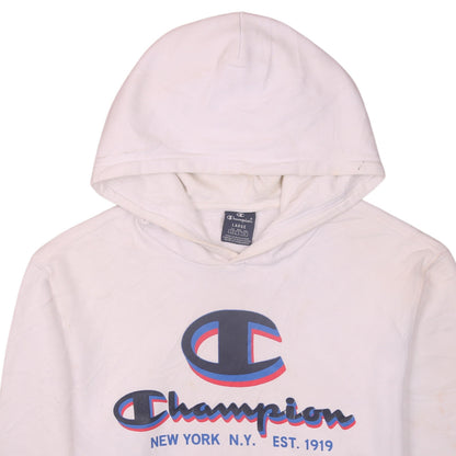 Mens UK Size L Champion White Pullover Hoodie