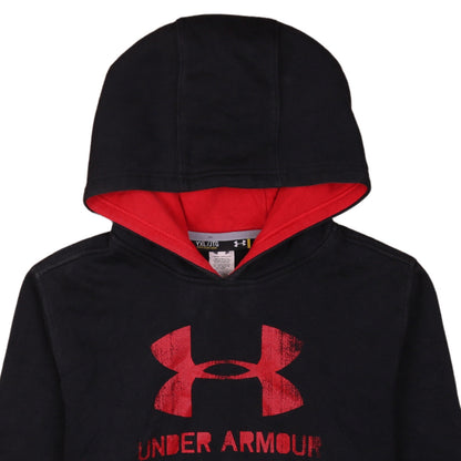 Under Armour Boys Black XL Pullover Hoodie with Red Logo