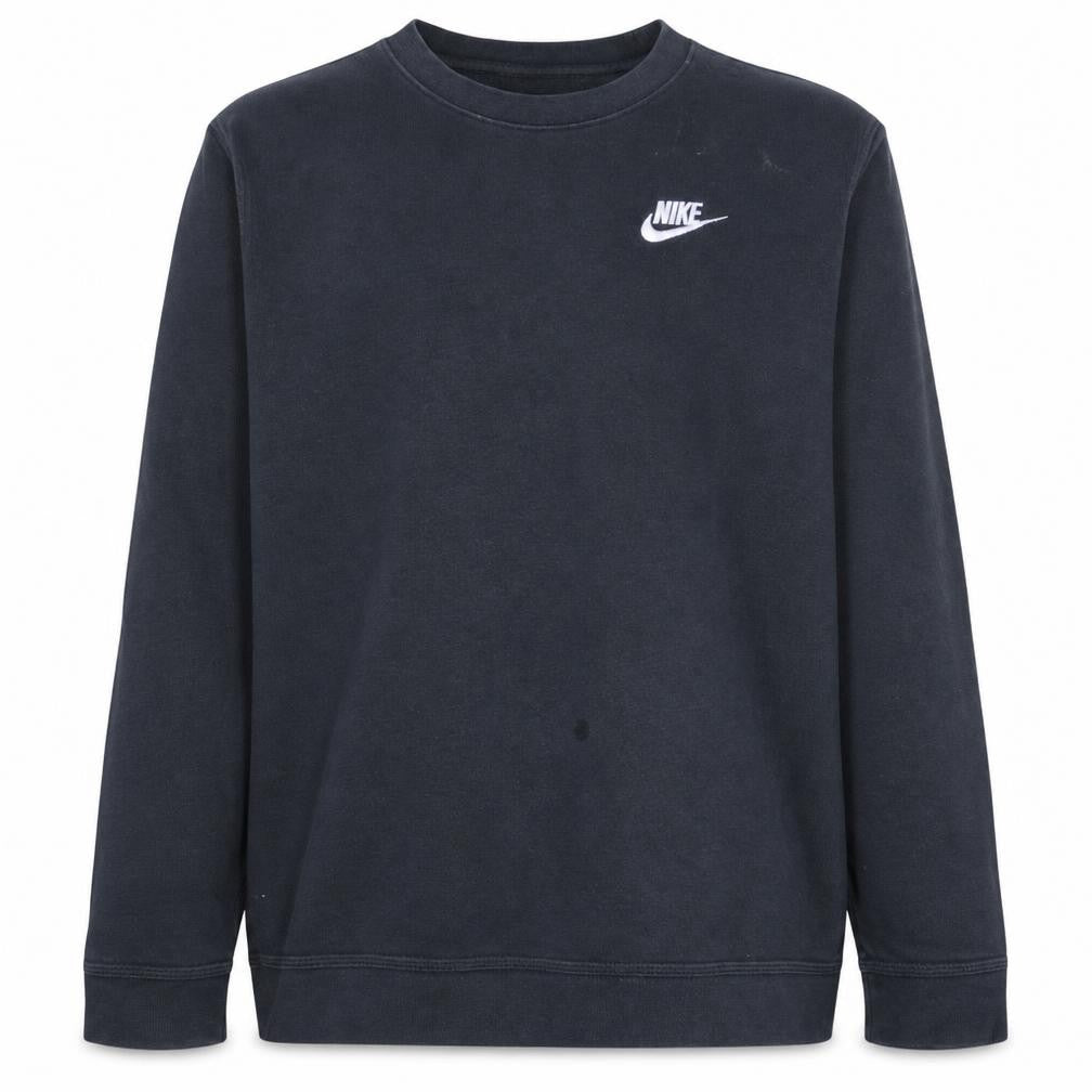 Nike Boys Black XL Crew Neck Fleece Pullover Sweatshirt with Logo