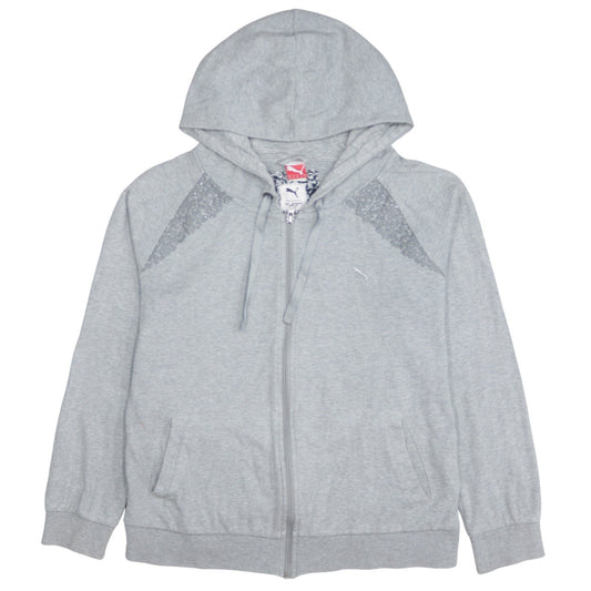 Womens UK Size XL PUMA Grey Full Zip Hoodie
