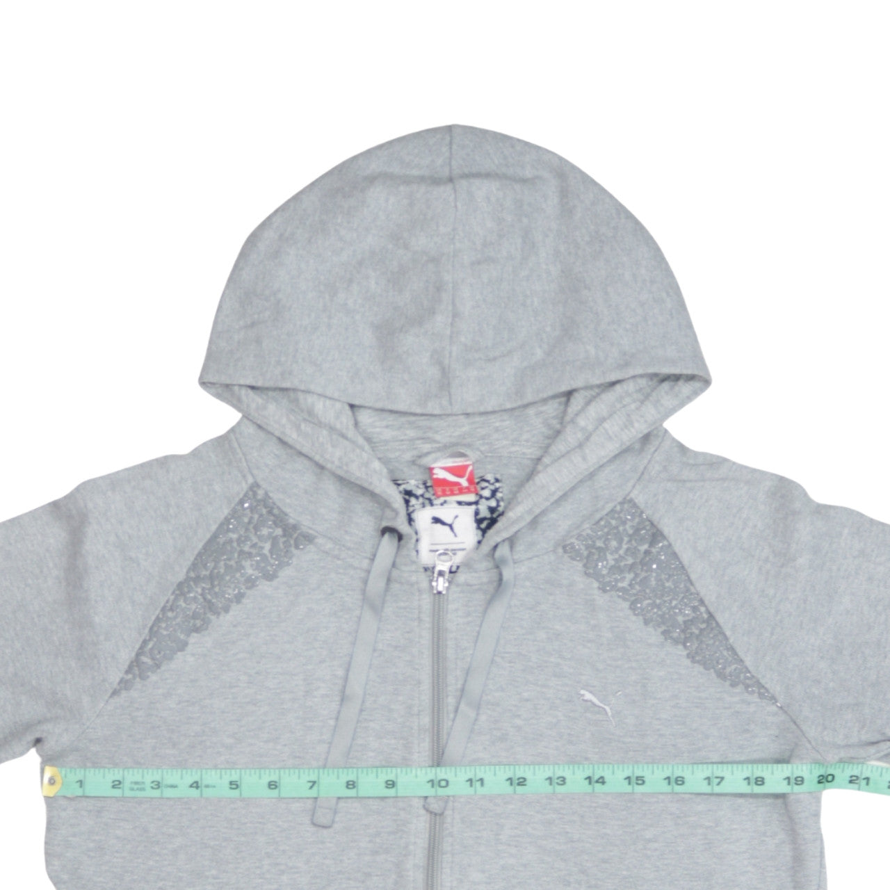 Womens UK Size XL PUMA Grey Full Zip Hoodie