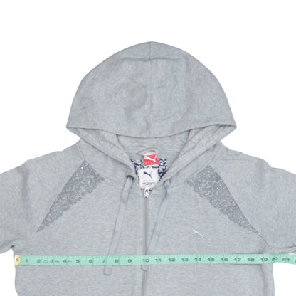 Womens UK Size XL PUMA Grey Full Zip Hoodie