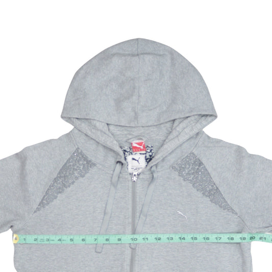 Womens UK Size XL PUMA Grey Full Zip Hoodie