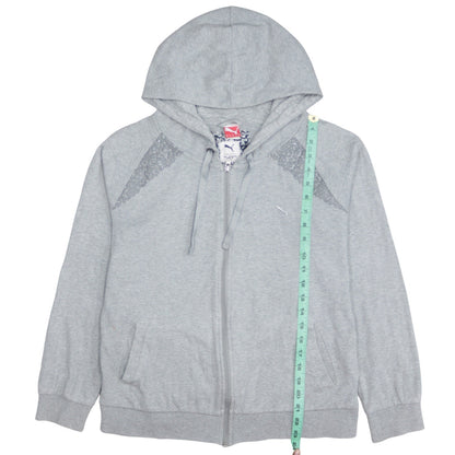 Womens UK Size XL PUMA Grey Full Zip Hoodie