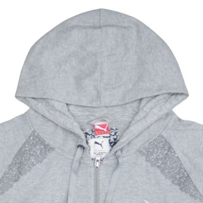 Womens UK Size XL PUMA Grey Full Zip Hoodie