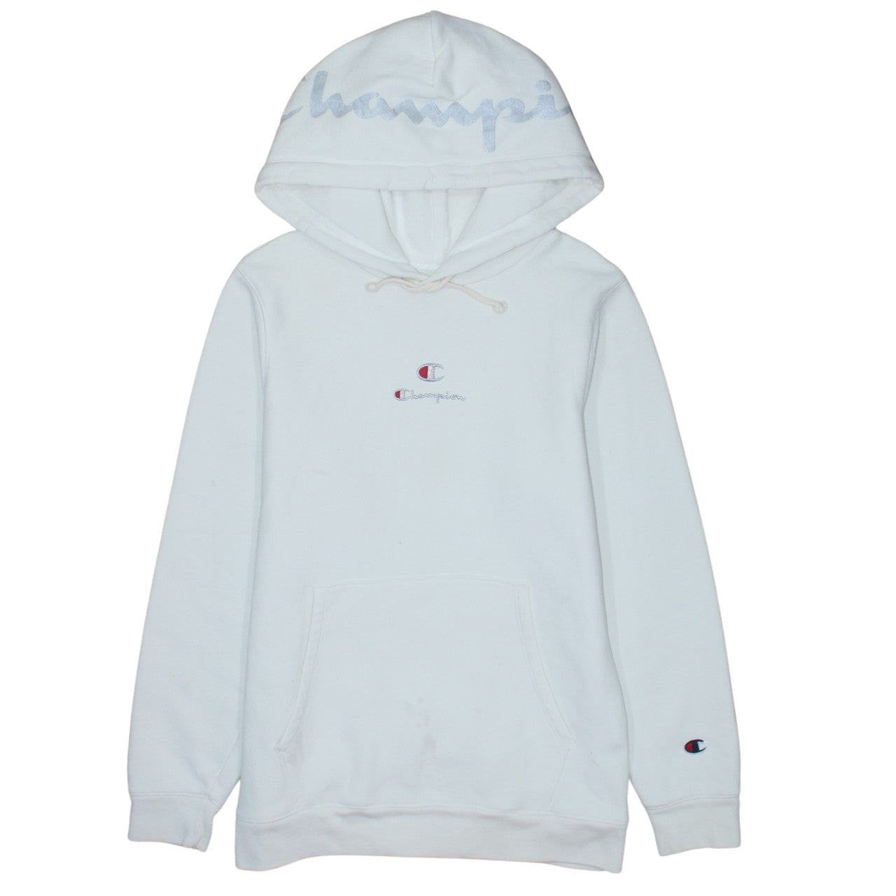 Womens UK Size XS Champion White Pullover Hoodie