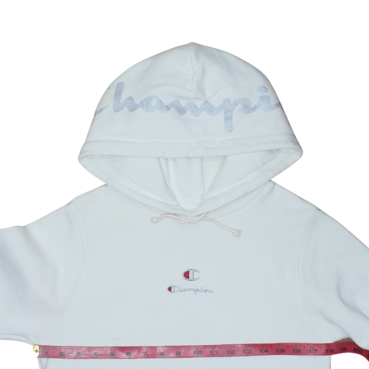 Womens UK Size XS Champion White Pullover Hoodie
