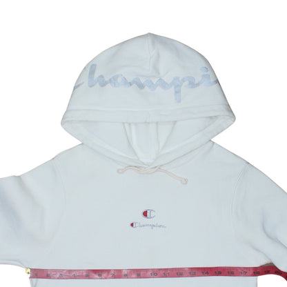Womens UK Size XS Champion White Pullover Hoodie