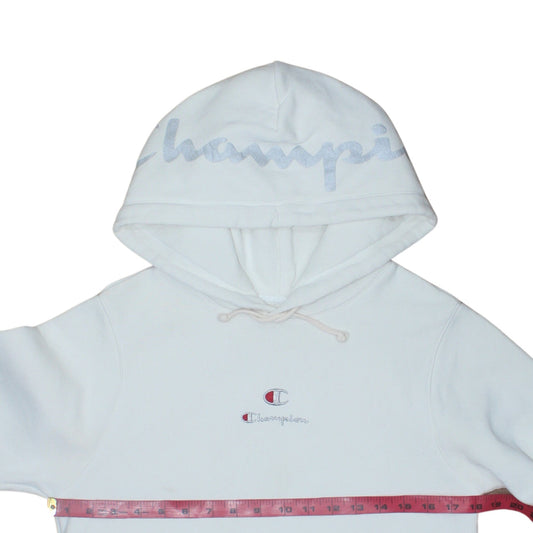 Womens UK Size XS Champion White Pullover Hoodie