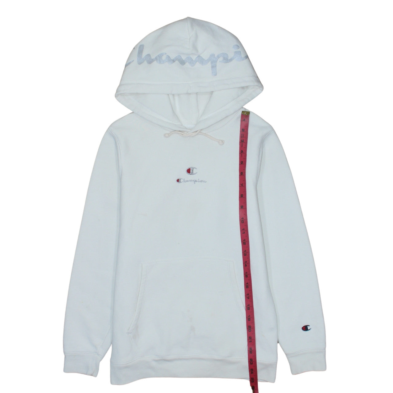 Womens UK Size XS Champion White Pullover Hoodie