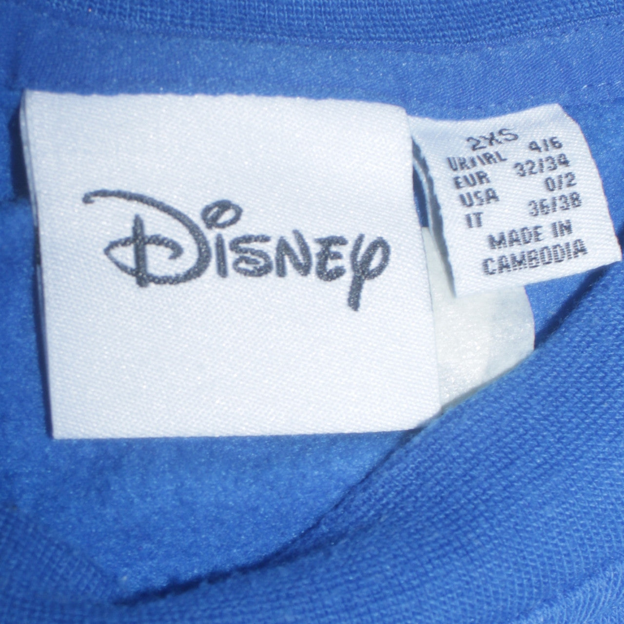 Womens UK Size 2XS Disney Blue Pullover Sweatshirt