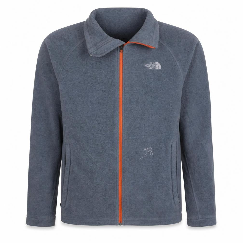 The North Face Men's Grey Fleece Full Zip Mid-Length Outdoor Jacket M