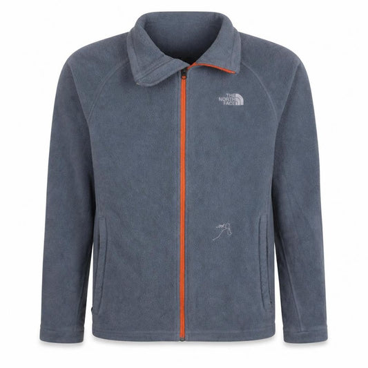 The North Face Men's Grey Fleece Full Zip Mid-Length Outdoor Jacket M