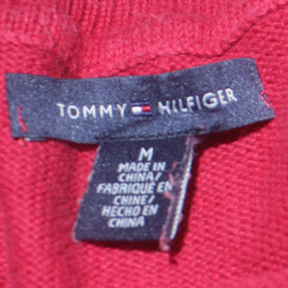 Mens UK Size M Tommy Hilfiger Red Henley Jumper