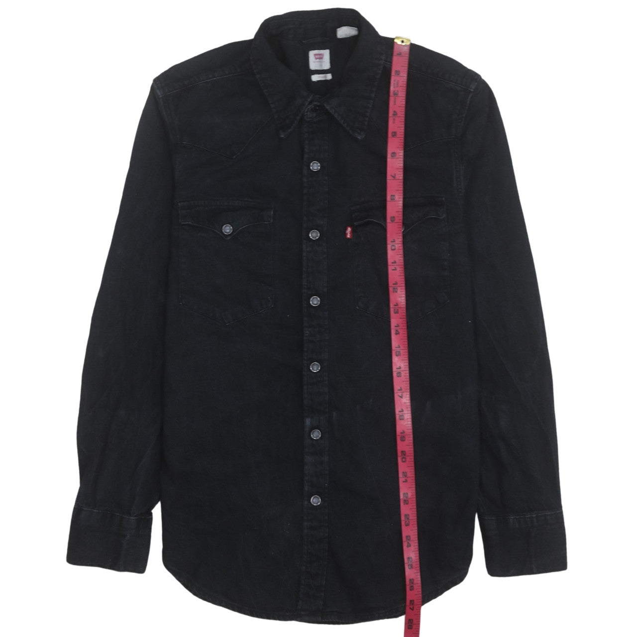 Levi's Men's Black Denim Long Sleeve Western Button-Up Shirt Size S
