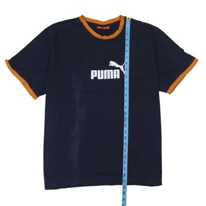 Puma Mens Blue 2XL Crew Neck Sports Logo Short Sleeve T-Shirt