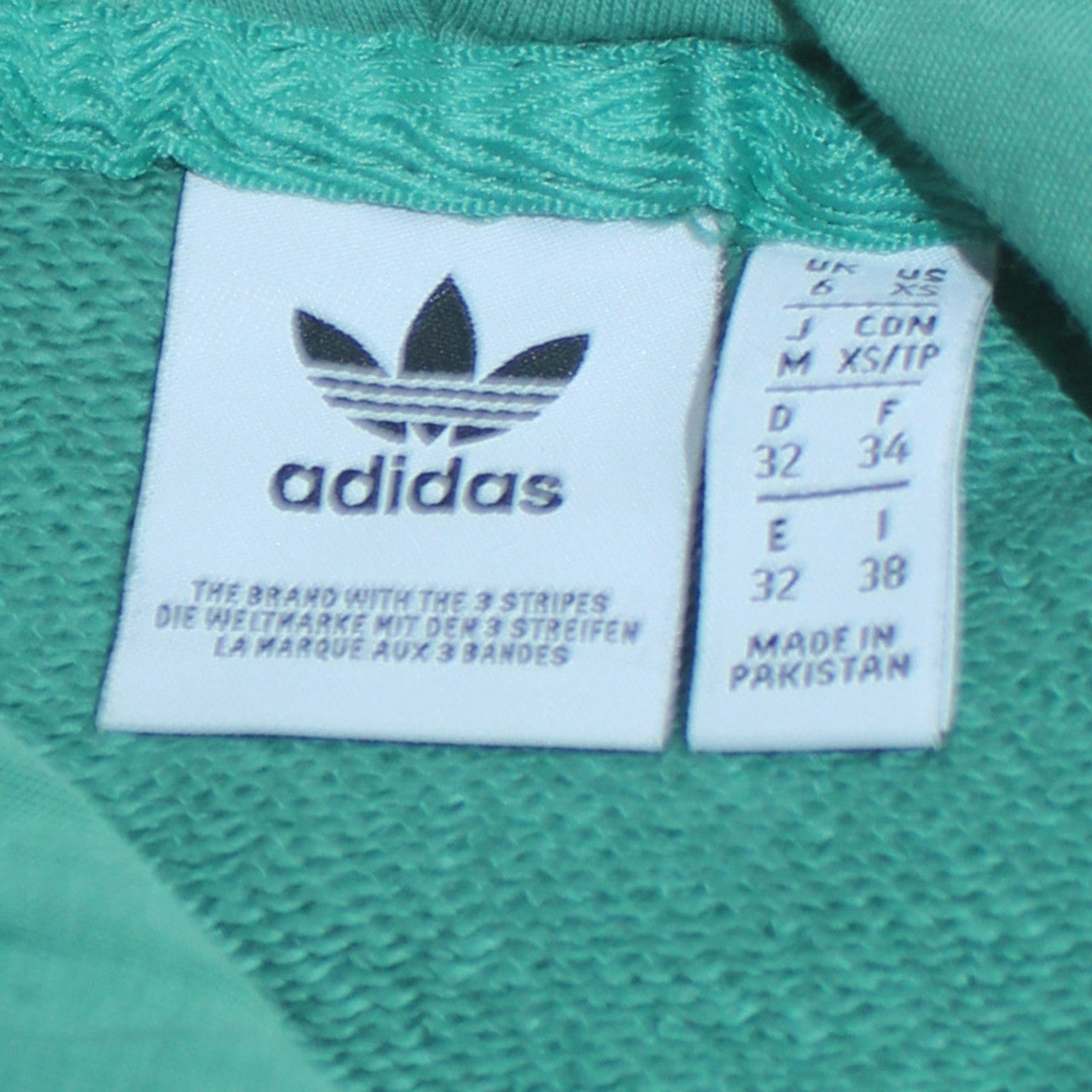Womens UK Size XS adidas Green Pullover Hoodie