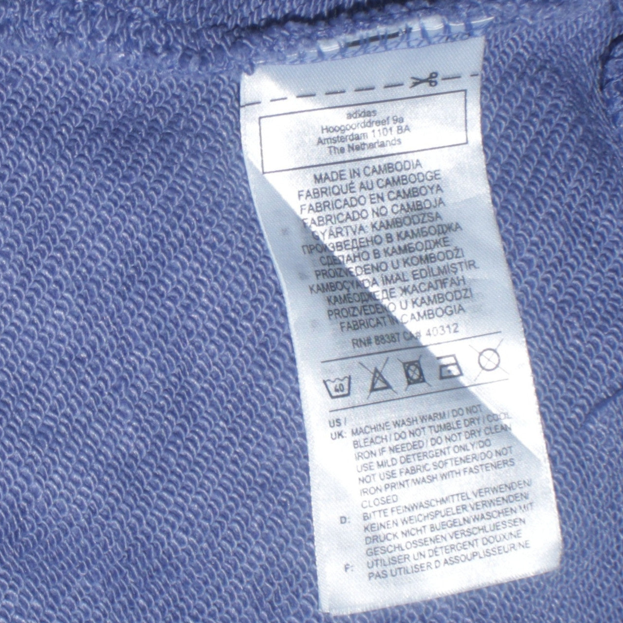 Womens UK Size L adidas Blue Pullover Hoodie