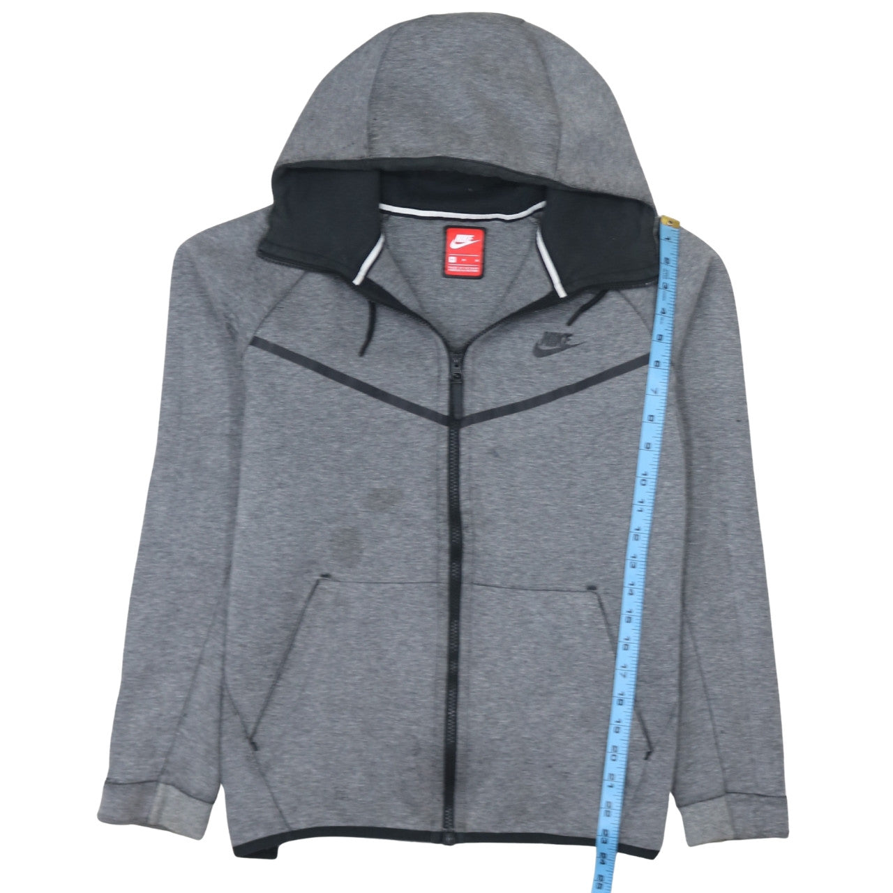 Mens UK Size S Nike Grey Full Zip Hoodie