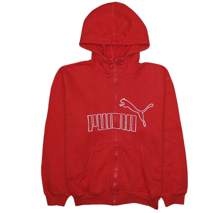 Mens UK Size L PUMA Red Full Zip Hoodie