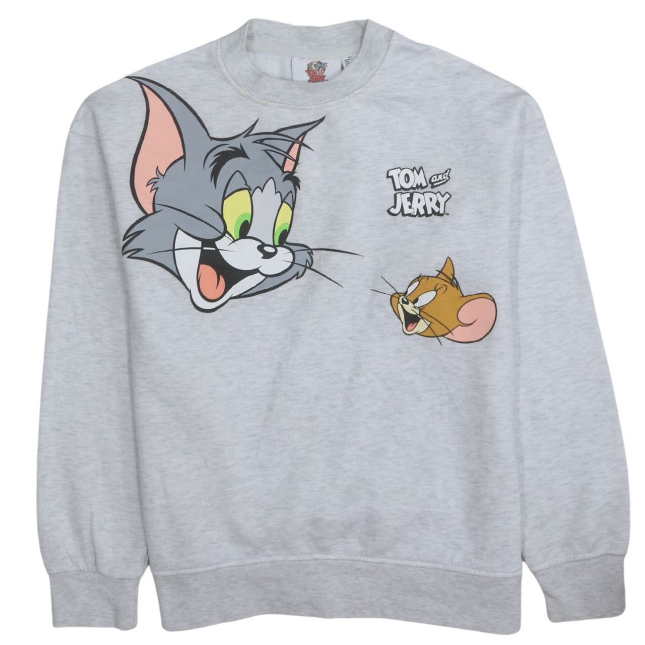 Womens UK Size XS Tom & Jerry Grey Pullover Sweatshirt