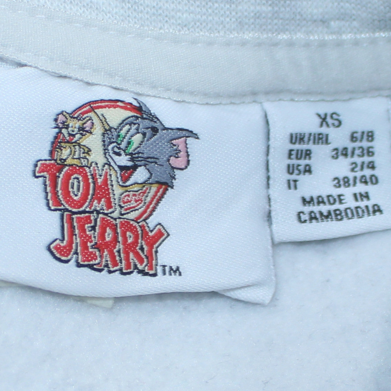 Womens UK Size XS Tom & Jerry Grey Pullover Sweatshirt