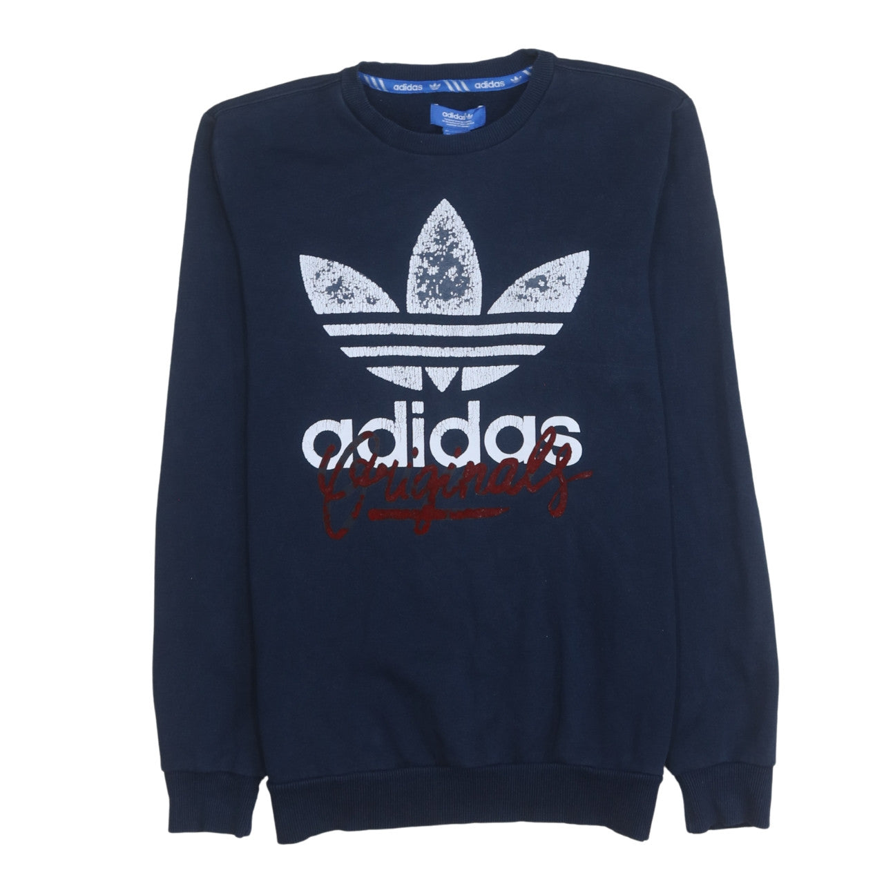 Mens UK Size S adidas Blue Pullover Sweatshirt