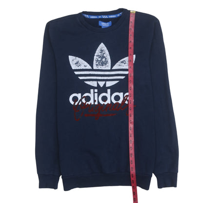 Mens UK Size S adidas Blue Pullover Sweatshirt