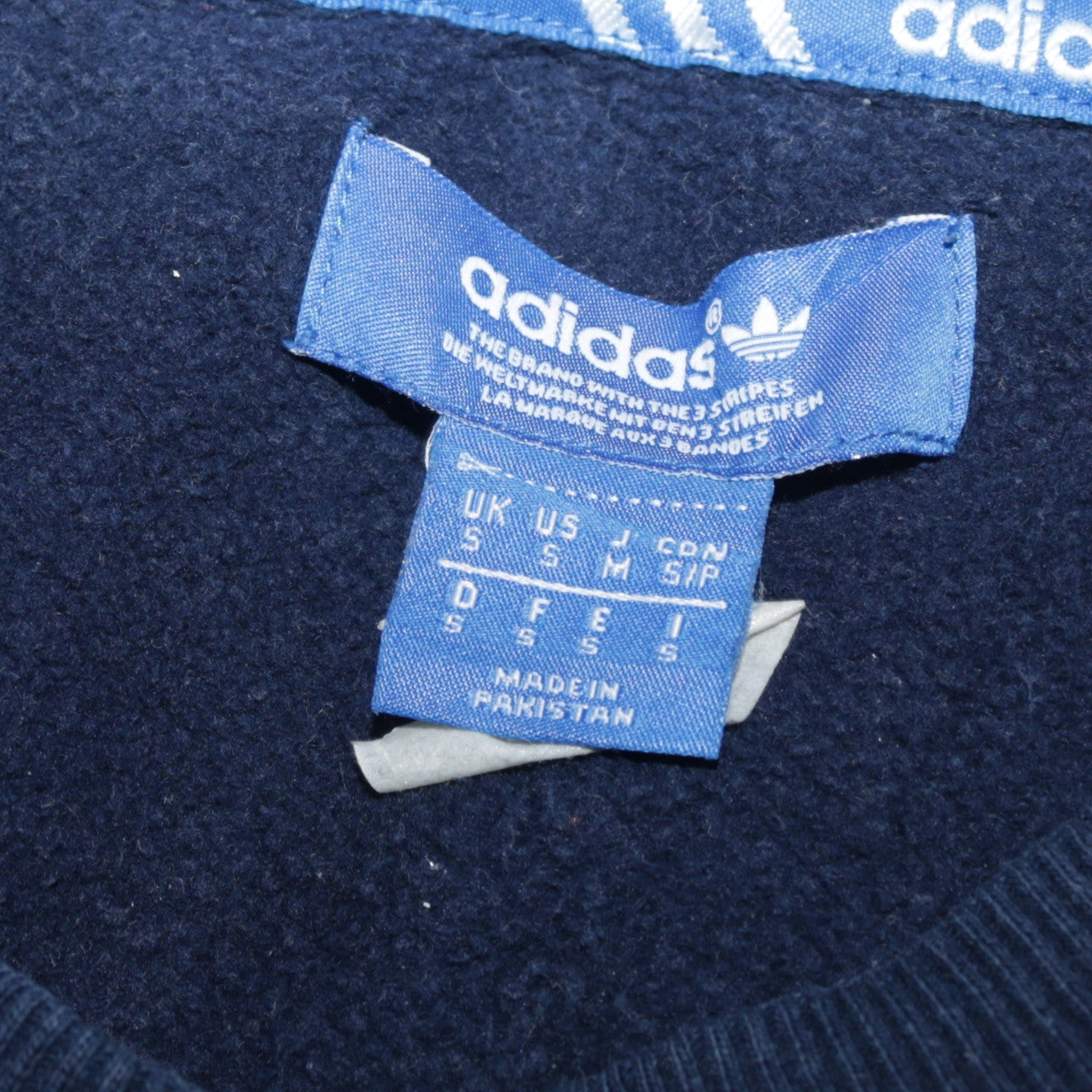 Mens UK Size S adidas Blue Pullover Sweatshirt