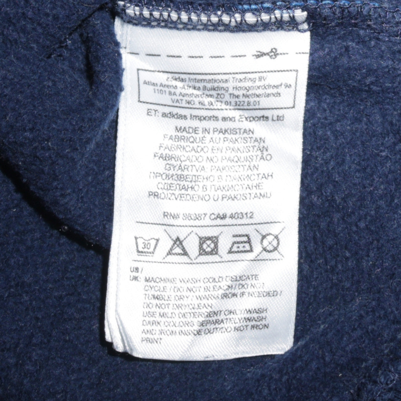 Mens UK Size S adidas Blue Pullover Sweatshirt