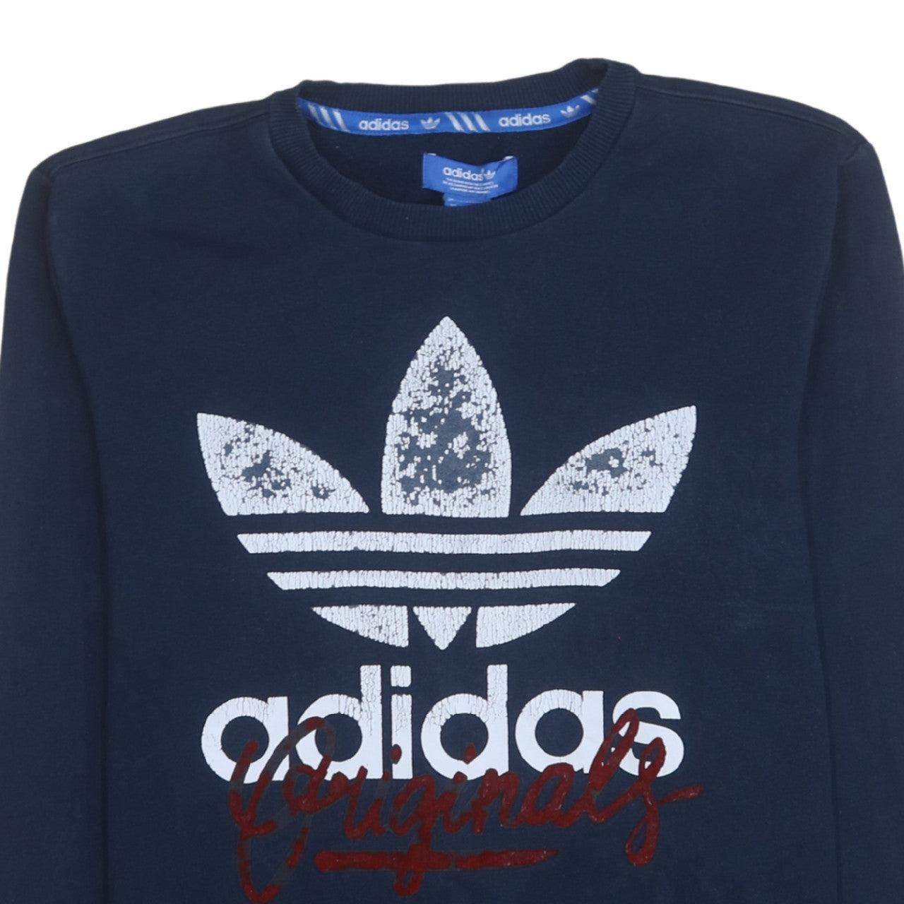 Mens UK Size S adidas Blue Pullover Sweatshirt