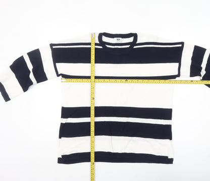 Kin by John Lewis Women's Navy White Striped Crew Neck Jumper Size S
