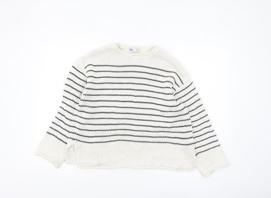 Womens UK Size S Zara White Pullover Jumper