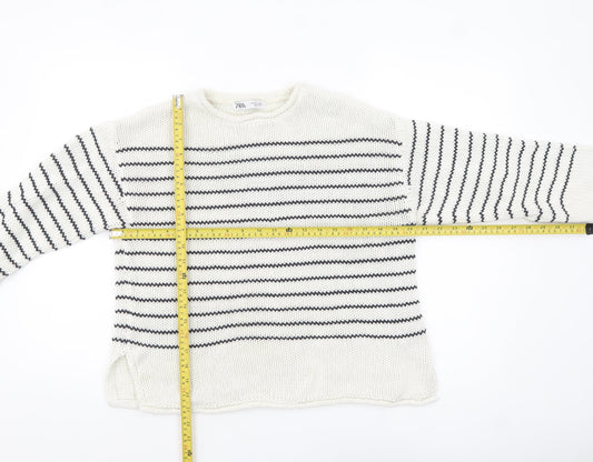 Womens UK Size S Zara White Pullover Jumper