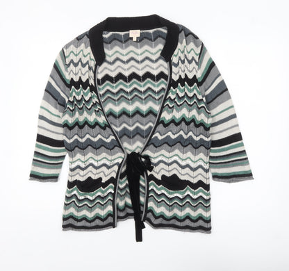 Whistles Women’s Multicoloured Knit Tie Front Cardigan Size 12