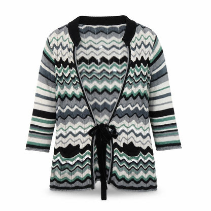 Whistles Women’s Multicoloured Knit Tie Front Cardigan Size 12