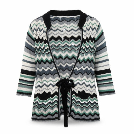 Whistles Women’s Multicoloured Knit Tie Front Cardigan Size 12