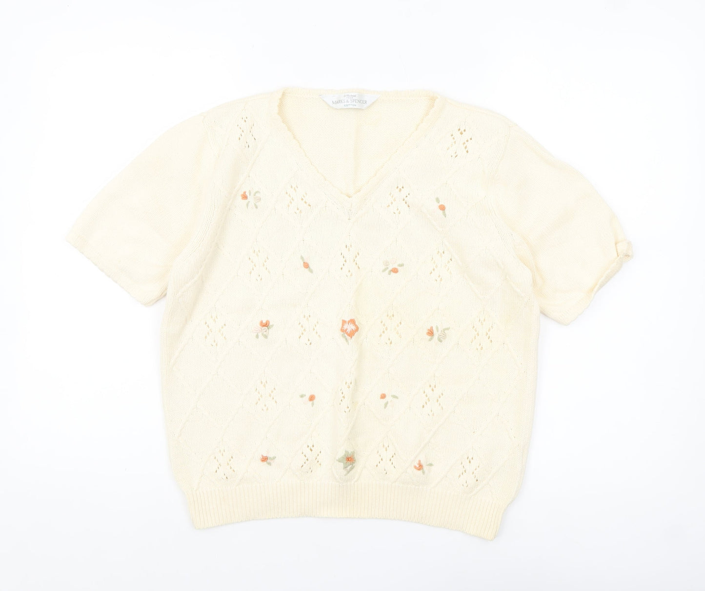 Womens UK Size 16 Marks and Spencer Beige Pullover Jumper