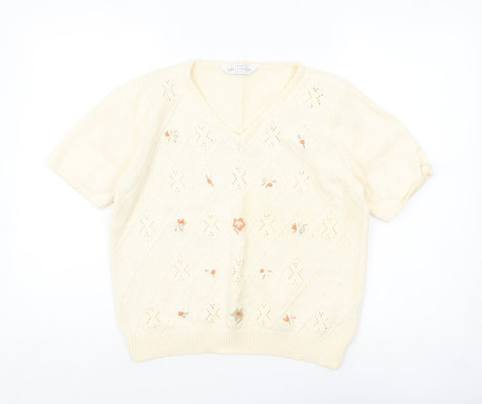 Womens UK Size 16 Marks and Spencer Beige Pullover Jumper