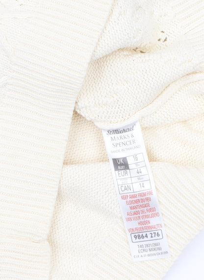 Womens UK Size 16 Marks and Spencer Beige Pullover Jumper