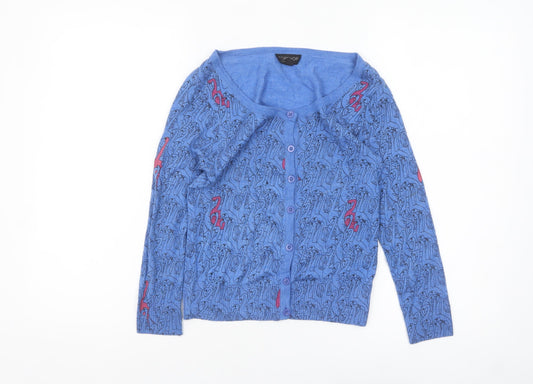 Womens UK Size 8 Topshop Blue Cardigan Jumper