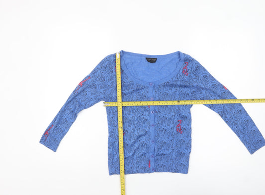 Womens UK Size 8 Topshop Blue Cardigan Jumper