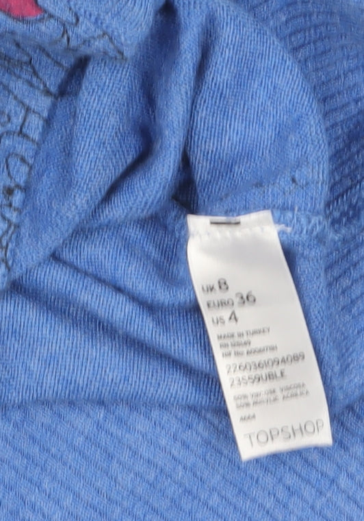 Womens UK Size 8 Topshop Blue Cardigan Jumper