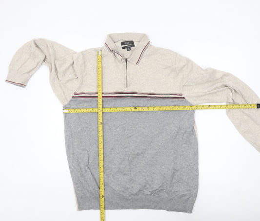Mens UK Size XL Marks and Spencer Beige 1/2 Zip Jumper