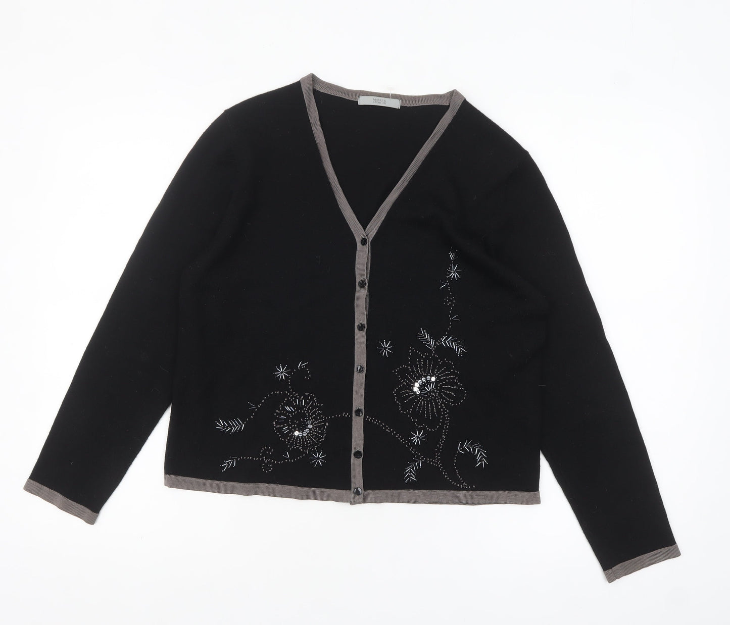Womens UK Size 14 Marks and Spencer Black Cardigan Jumper