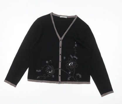 Womens UK Size 14 Marks and Spencer Black Cardigan Jumper