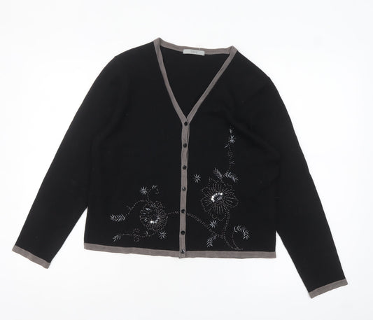 Womens UK Size 14 Marks and Spencer Black Cardigan Jumper