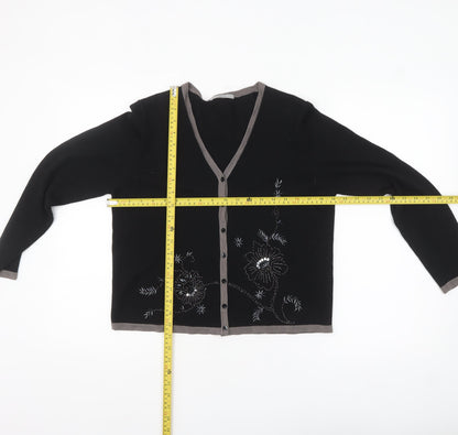 Womens UK Size 14 Marks and Spencer Black Cardigan Jumper