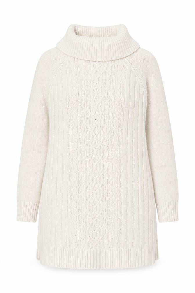 Marks and Spencer Womens Ivory Roll Neck Tunic Jumper Size 16