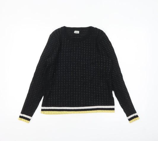 Pimkie Women's Black Knit Crew Neck Pullover Jumper M